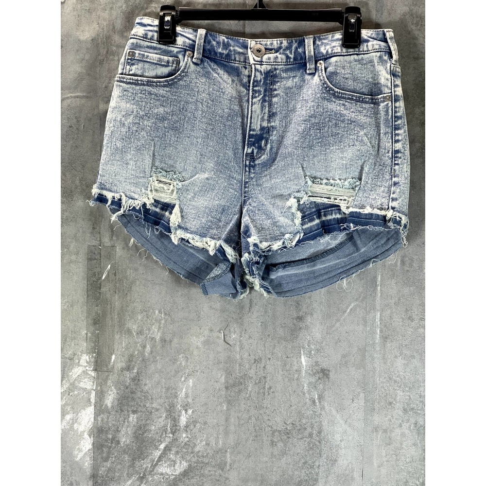 INC International Concepts Women's LT Indigo High-Rise Cutoff Shorts SZ 10/30